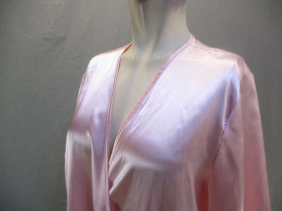 Roupão de cetim Secret Treasures tamanho M (8-10) feminino rosa frente aberta manga longa 294 - Imagem 4 de 4