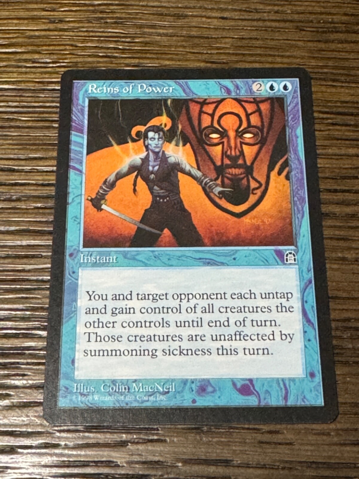 Reins of Power Stronghold NM Blue Rare MAGIC THE GATHERING MTG CARD