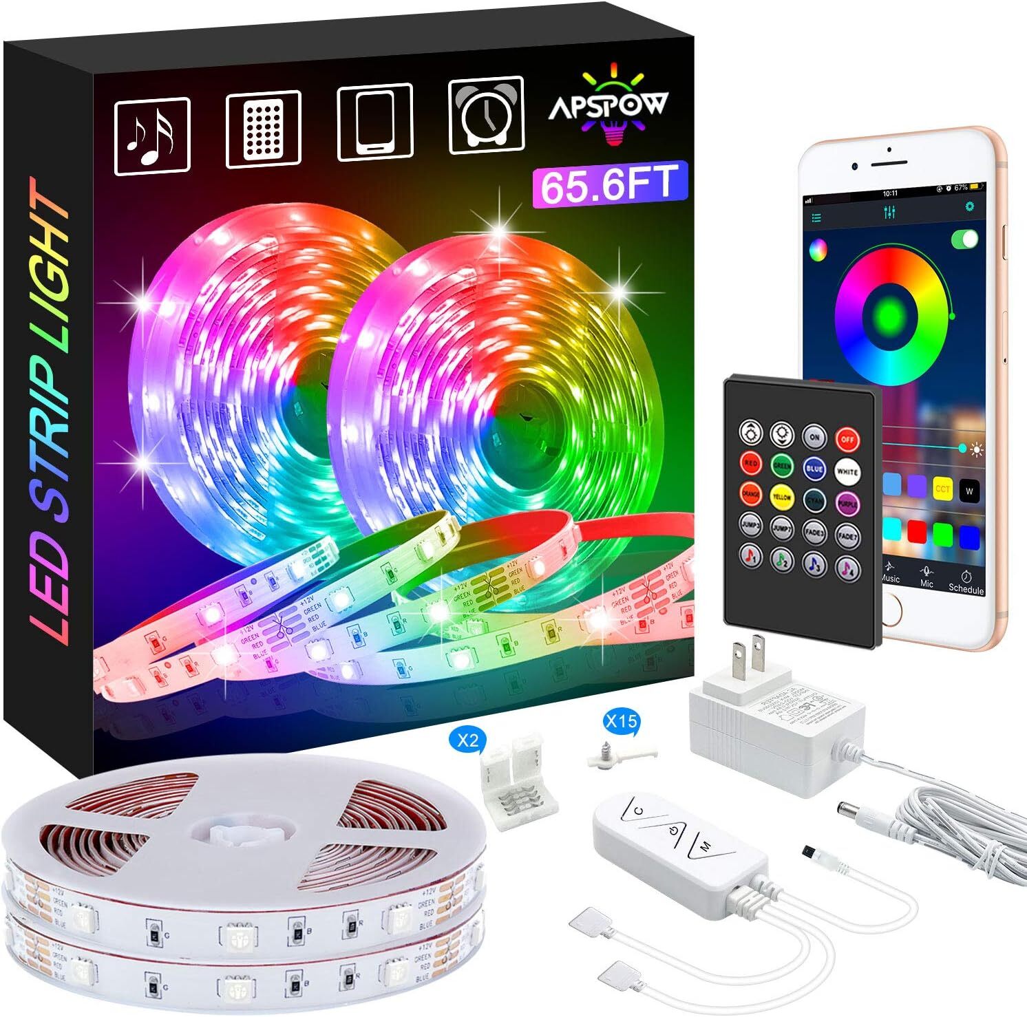 LED Strip Lights, 65.6ft Light Strips Multicolors, 65.6ft, Multicolor-image