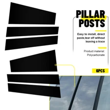 Gloss Black Fits Toyota Sienna 2021-2024 Pillar Posts Door Window Trim Cover