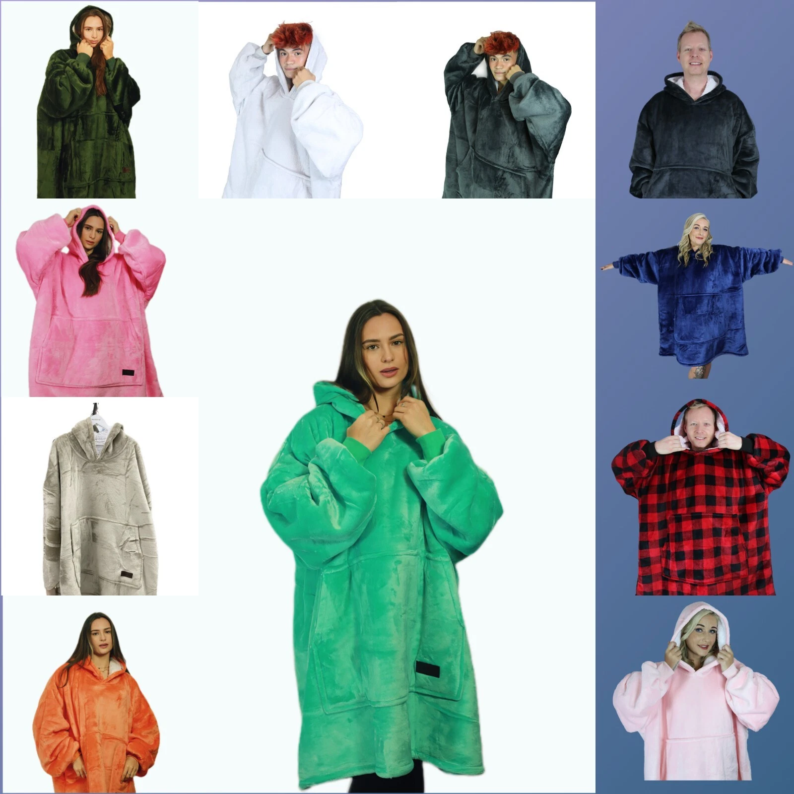 Women's Oversized Hoodie Blanket Cozy Fleece Wearable Warm Winter Sweatshirt
Opens in a new window o