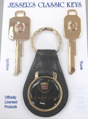 Rare ELDORADO  A&B Gold Cadillac Crest Limited Edition Keys Set B48A & B49B 