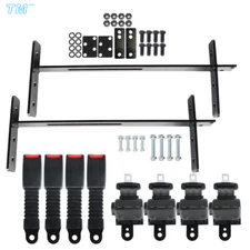 Fit For EZGO Yamaha Club Car Golf Cart 4 Retractable  Seat Belts and Bracket Kit