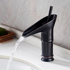 Oil Rubbed Brass Lever Bathroom Basin Waterfall Faucet Mixer Sink Tap 2nf091