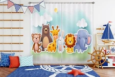 3D Cartoon Animals ZHUA795 Photo Curtain Window Blockout Fabric Amy 2023