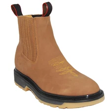 Mens Short Ankle Leather Soft Toe Work Boot
