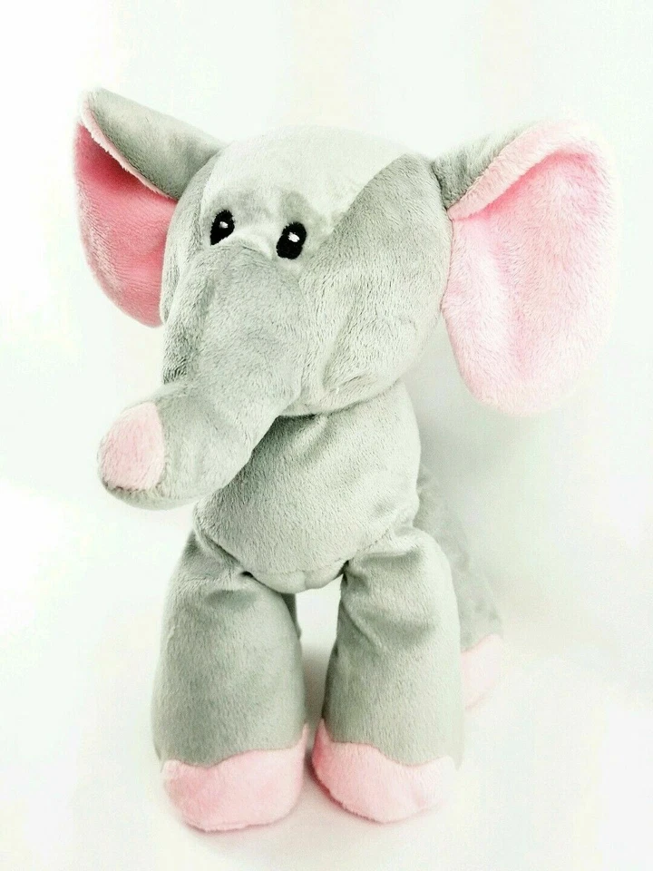 2014 TOYS R US Pelúcia Elefante Rosa Cinza Bebê Bicho de Pelúcia Olhos Costurados Geoffrey - Imagem 4 de 4
