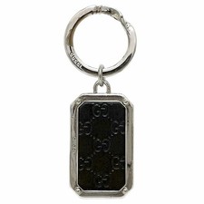 Gucci Key Holder Leather Silver Brown Shima Line AB Used