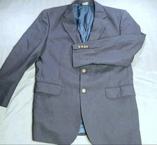 Jos A Bank Mens 42R 42 R Navy Blue Wool Blazer Sport Coat Bronze Buttons Preppy