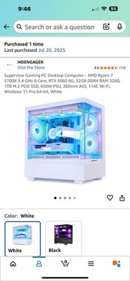 Superview Gaming PC Desktop Computer - AMD Ryzen 7 5700X