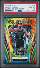 2024 PANINI SELECT CLUTCH 24 JAYSON TATUM TIE-DYE PRIZM /25 PSA 10 POP5