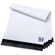 25 New Poly mailers 9"x12" Bags Plastic Shipping Envelopes white, black inside