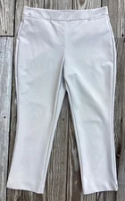 Counterparts pull on flat front crop length high rise dress pants 10 pumice, EUC