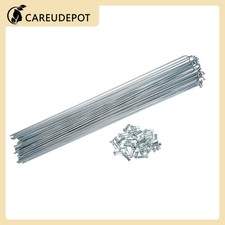 36 Pcs 14G J Bend 290mm x 2mm Bicycle Spokes w/ Nipples Steel Silver Tone