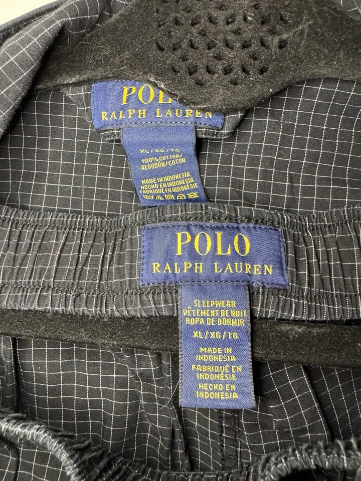 Polo Ralph Lauren Matching Pajama Set Sleepwear Plaid Button Up & Pants Men XL - Image 3 of 4
