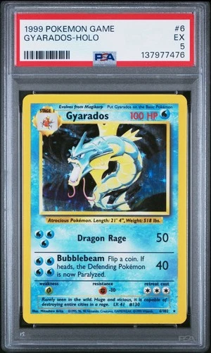 1999 POKEMON GAME #6 GYARADOS-HOLO PSA 5