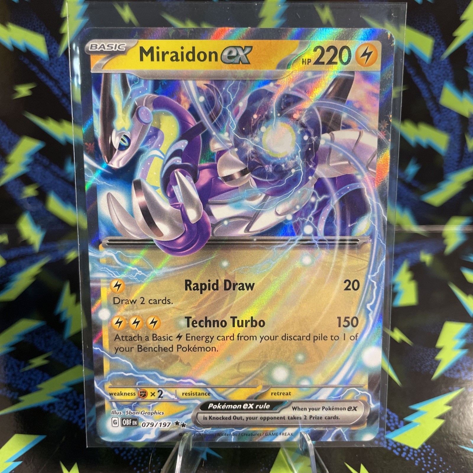 Pokémon TCG Miraidon EX 79/197 Scarlet & Violet Obsidian Flames Double Rare NM