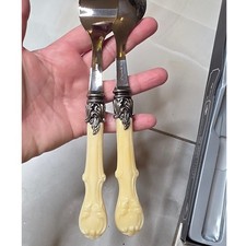 Oxford Inox 18/10 Italy Salad Serving Set Cream Resin Handle Stainless Steel 2pc