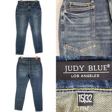 Judy Blue Jeans Womens Size 15/32 Blue Medium Wash Relaxed Straight High Rise