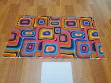 Awesome RARE Vintage Mid Century retro 70s Medco Rainbow Abstract Blobs fabric!
