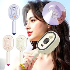 Electric Mist Spray Hair Brush Cushion Massage Comb Self-Clean USB Rechargeable