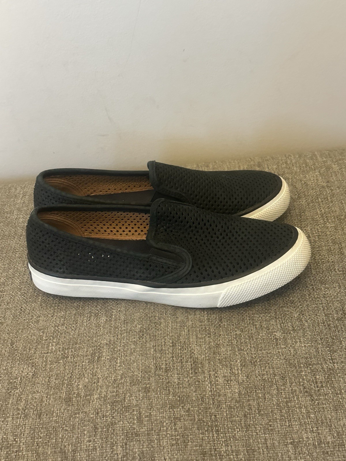 Sperry Dark Blue  Leather Slip On Sneakers Size 6