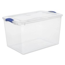 Sterilite Large Storage Bin, 66 Quart Clear Plastic Storage Container with Latch