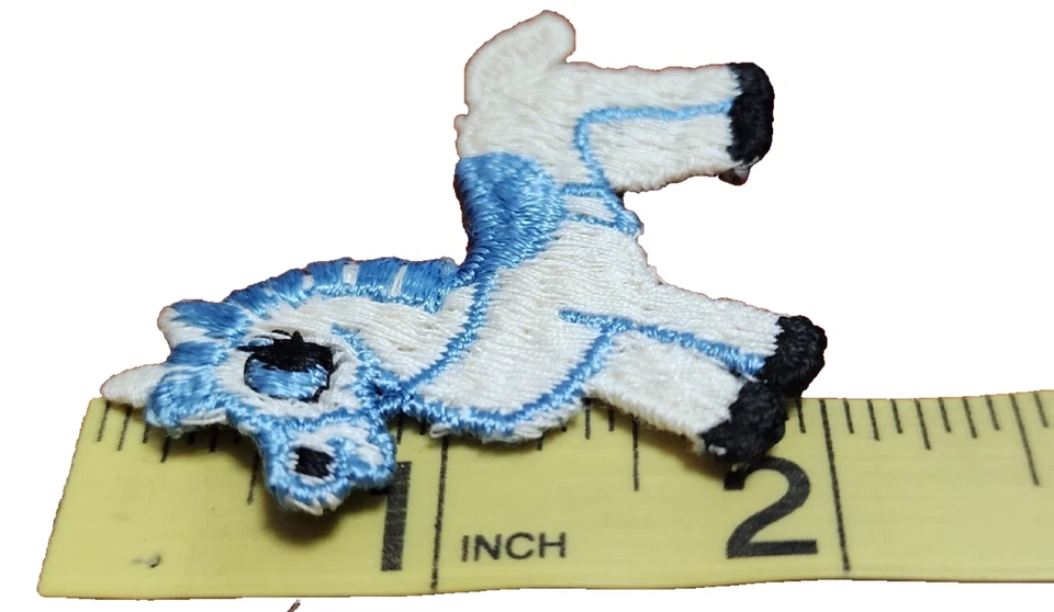 White and Blue Pony Horse Sew On Patches Baby Cowboy Baby Shower Sewing Crafts - Image 4 of 4
