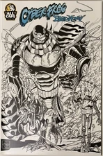 CYBERFROG: BLOODHONEY - Team-Up Cover B&W Lineart Variant SIGNED ALL CAPS COMICS