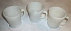 3 Vintage Fire King Milk Glass Coffee Mugs Cups Anchor Hocking USA