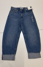 GAP Womens Barrel High Rise Blue Denim Jeans ...