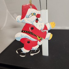 Vintage Paper Goods Ephemera Cardboard Jointed Santa Claus Christmas Ornament