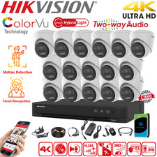 HIKVISION CCTV 2-WAY AUDIO 8MP 4K DVR NIGHT VISION COLORVU 4K CAMERA SYSTEM KIT