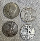 Walking Liberty, Kennedy, Franklin Half Dollars, Barber, Mercury 90% Silver