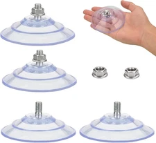 3.4" Transparent Suction Cups - Strong Adhesive 4-Pack for Versatile Use