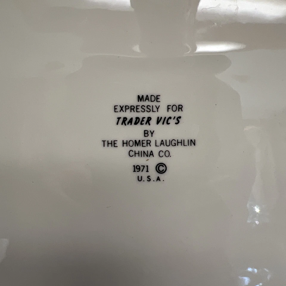 Vintage Trader Vic's Serving Platter Menehune 1971 Tiki Plate Homer Laughlin 13” - Image 4 of 4