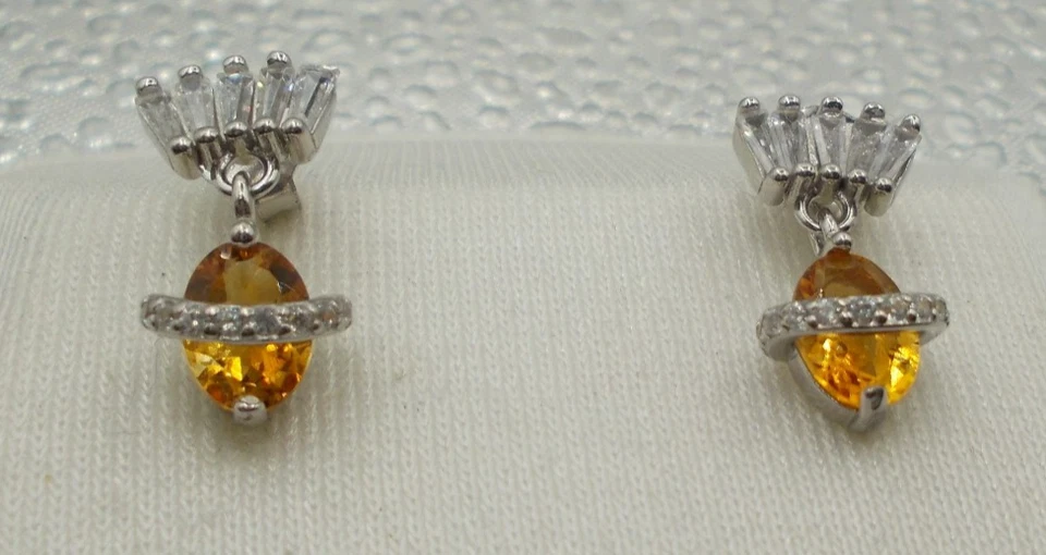 Citrinn - Ohrringe, Ohrstecker, Ohrhänger Sterlingsilber 925 - Bild 2 von 4