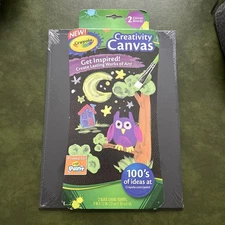 Crayola Black Canvas Boards 2ct 9x12 Art Kids Craft Activity Paint Project