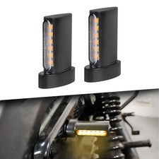 LED Turn Signal Light Motorcycle Mini Blinkers Black Shell Clear Lens 6 Lights