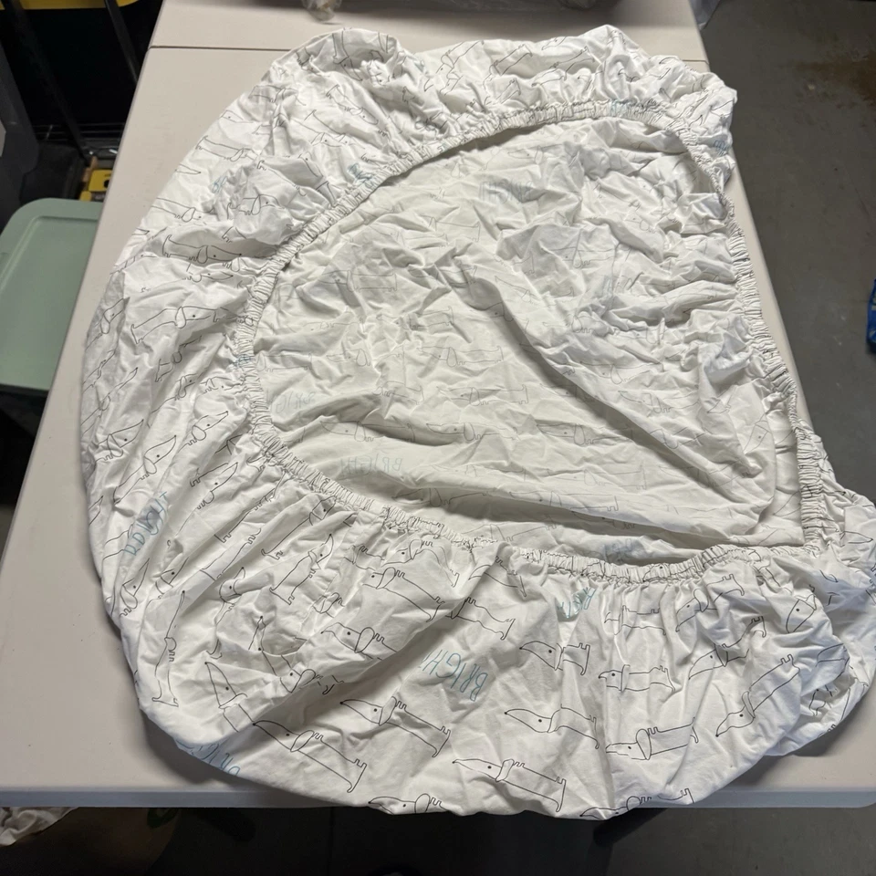 The Land of Nod Fitted Crib Sheet Crate & Barrel Dog edition 100% Cotton EUC  - Image 3 of 4