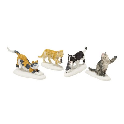 Dept 5 STRAY CAT STRUT SET OF 4 General Village Accessory 4020252 NEW IN BOX