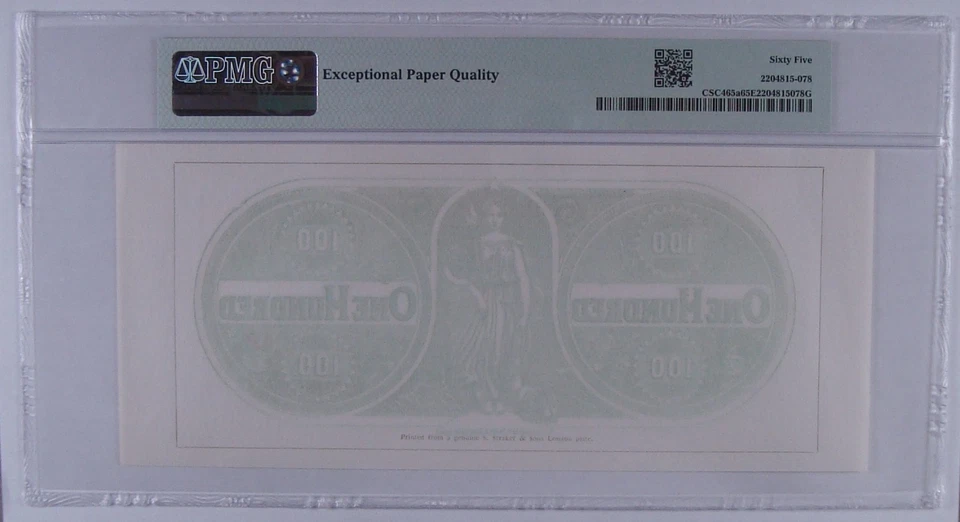$100 Confederate CSA Chemicograph Fourth Printing Reverse 1 Back PMG Gem 65 EPQ - Image 2 of 2