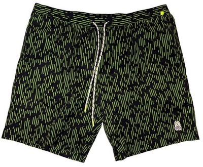 Psycho Bunny Swim Trunks Shorts Neon Green Black Lined Pockets Logo Mens 3XL