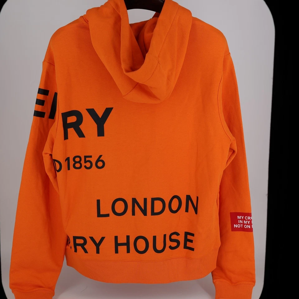 READ Burberry Poulter orange cotton hoodie sweater US Size S - Image 2 of 4