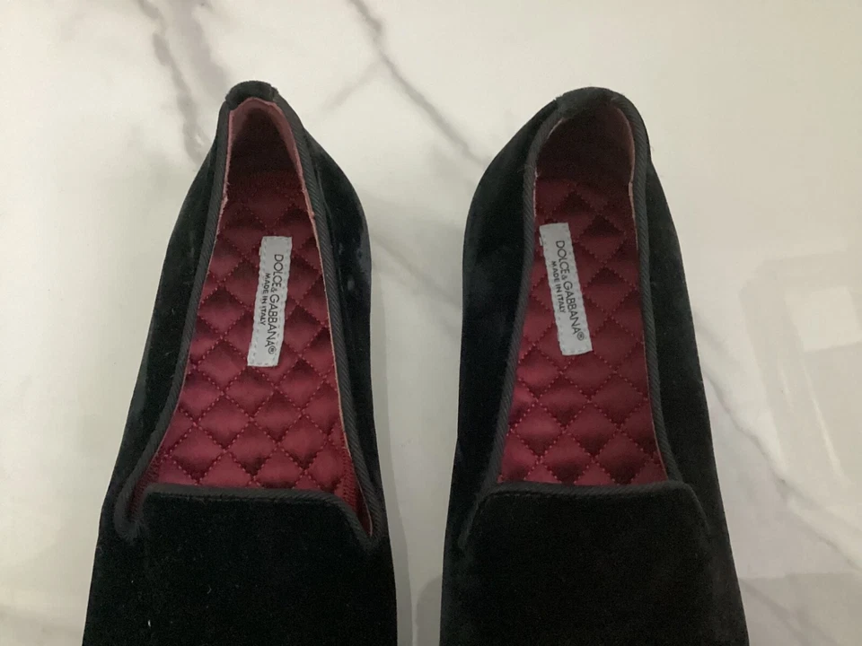 dolce and gabbana kids smoking slipper velvet size 34 - Image 2 of 4