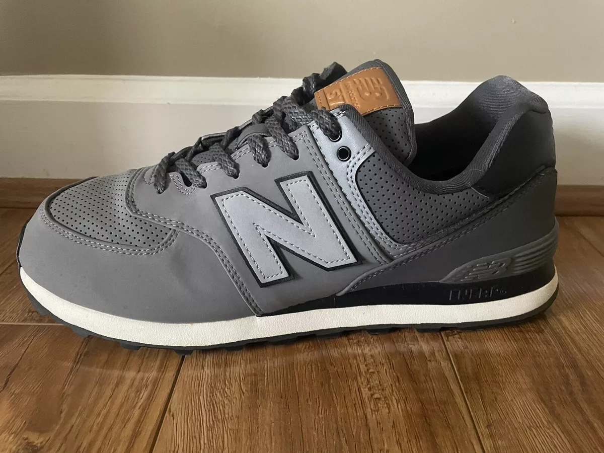 New Balance ML574GPB Grey Black Mens Premium Width D Size 12