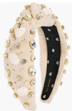 NWT $198 Lele Sadoughi Shellona Knotted Headband Beach Ocean Crown Shells Silver