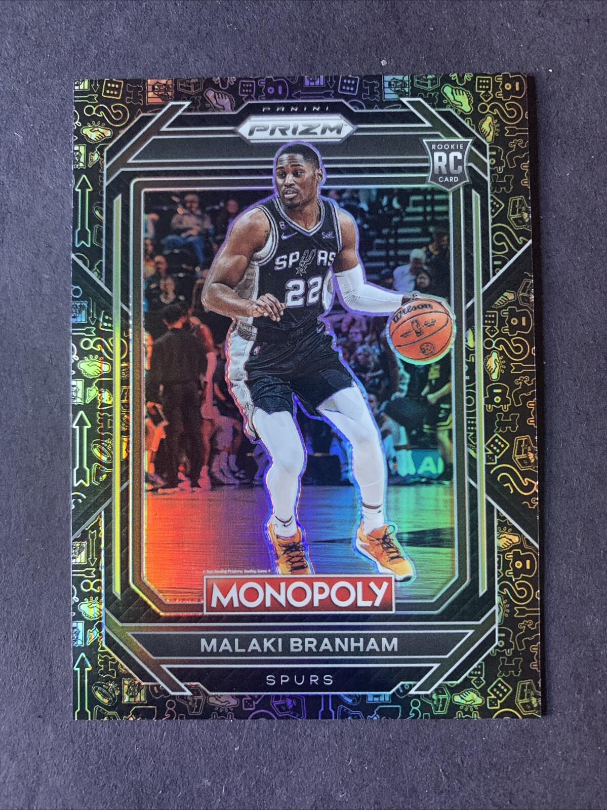 2022 Prizm Monopoly Malaki Branham Rookie Card RC Black Icons #81