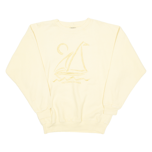 Vintage TAKE FIVE Canada Womens Sweatshirt Yellow Crew Neck 90s M