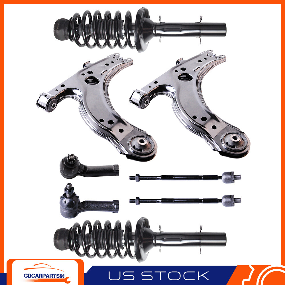 VW Jetta Golf Beetle Front Struts Control Arms Tie Rods Pair